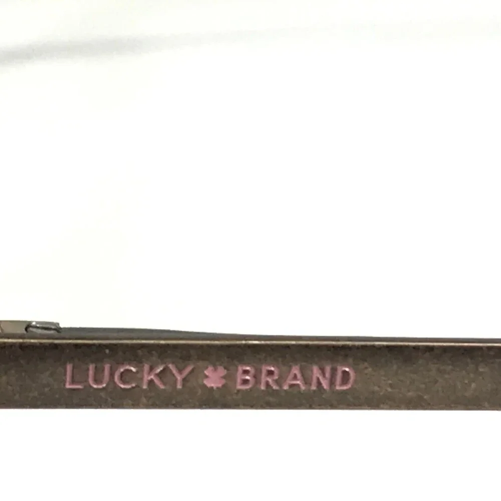 Lucky Brand Eyeglasses Frames D221 PINK HORN Gold Square Full Rim 52-17-140